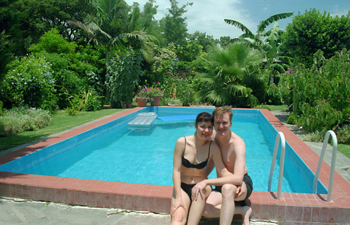 Lenka & Geoff at the pool.